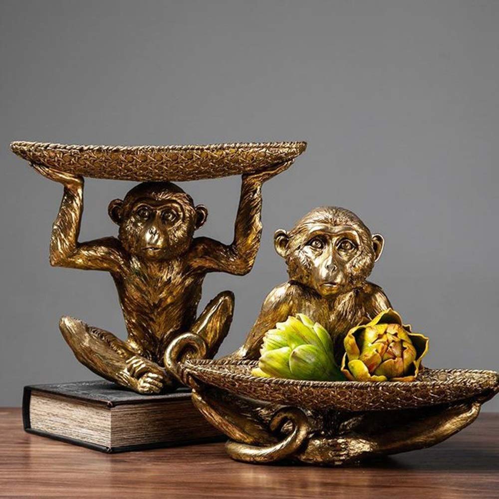 Amazon.com: JJ Gifts Cute Monkey Statue Holding a Woven Basket in